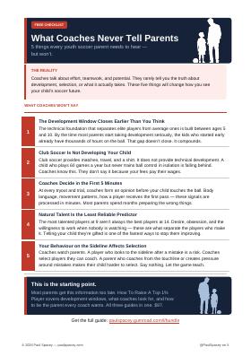 What Coaches Never Tell Parents checklist, page 1
